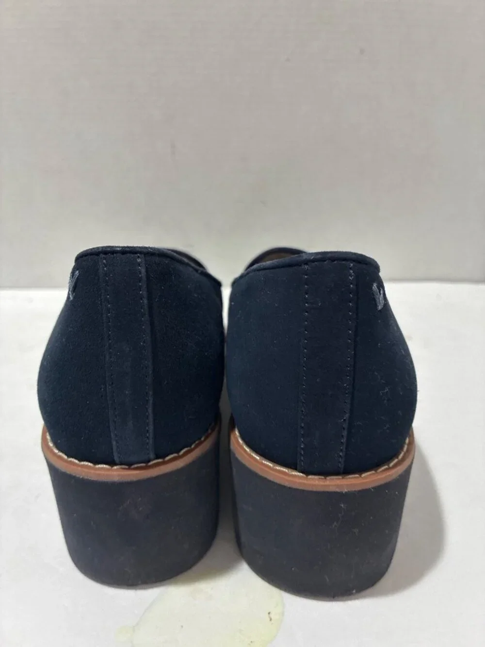 Vionic Willa wedge Womens wedges loafers navy suede chunky lug sole size 8